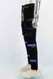 Men's custom Velcro straps black Skinny Jeans