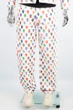 Digital printed white denim suit