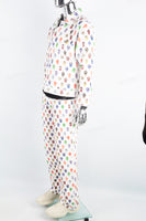 Digital printed white denim suit
