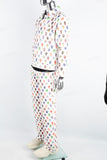 Digital printed white denim suit