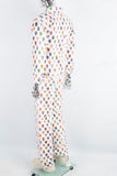 Digital printed white denim suit