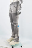 Men's Printed Gray Denim Cargo Pants