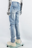 Men's Printed Blue Cut SkinnyJeans