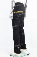 Men's black paint splash workwear flared pants