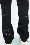Men's black paint splash workwear flared pants