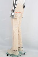 Men's Khaki Splash Embroidered Cargo Flare Pants