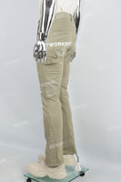 Men's washed green splash paint embroidered workwear flared pants