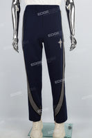 Men's black webbing printed knitted pants