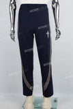 Men's black webbing printed knitted pants