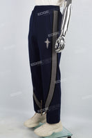 Men's black webbing printed knitted pants