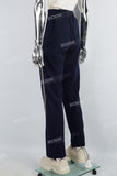 Men's black webbing printed knitted pants