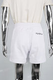 Men's White Embroidered Knit Shorts