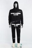 Black printed pullover knitted long suit