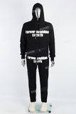 Black printed pullover knitted long suit
