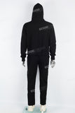 Black printed pullover knitted long suit
