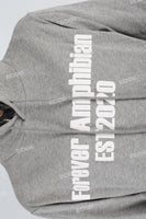 Men's gray printed hooded sweatshirt knitted trousers