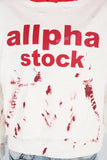 Red and white contrasting print paint splash Hoodies