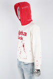 Red and white contrasting print paint splash Hoodies