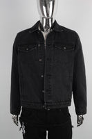 Hot Sale Men Black Casual Long Sleeve Cotton Fabric Denim Jacket