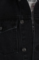 Hot Sale Men Black Casual Long Sleeve Cotton Fabric Denim Jacket