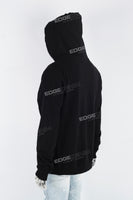 Men's Black Printed Zip Knit Jacket