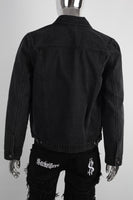 Hot Sale Men Black Casual Long Sleeve Cotton Fabric Denim Jacket