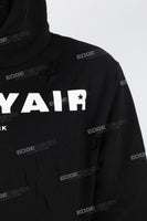 Men's Black Distressed Printed Pullover Sweatshirt