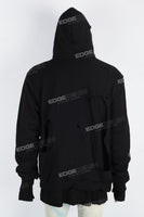 Men's Black Distressed Printed Pullover Sweatshirt
