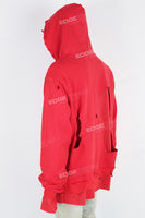 Men's red tattered print pullover sweatshirt