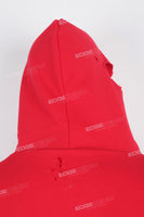 Men's red tattered print pullover sweatshirt
