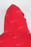 Men's red tattered print pullover sweatshirt