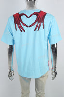 Blue Print Embroidered Mans T-shirt