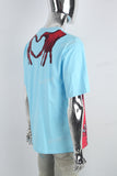 Blue Print Embroidered Mans T-shirt