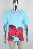 Blue Print Embroidered Mans T-shirt