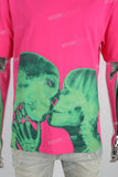 Rose Red Print Embroidered Mans T-shirt