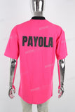 Pink Print Letter Polo Shirt