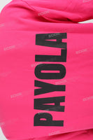Pink Print Letter Polo Shirt
