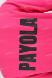 Pink Print Letter Polo Shirt