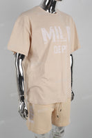 Light Khaki Sports T-Shirt Shorts Set