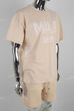 Light Khaki Sports T-Shirt Shorts Set