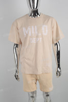 Light Khaki Sports T-Shirt Shorts Set