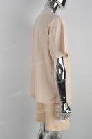 Light Khaki Sports T-Shirt Shorts Set