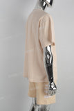 Light Khaki Sports T-Shirt Shorts Set