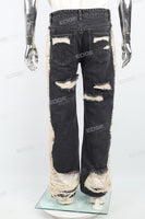 Black Heavy Craft Cut Rotten Baggy Jeans