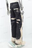 Black Heavy Craft Cut Rotten Baggy Jeans