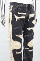 Black Heavy Craft Cut Rotten Baggy Jeans