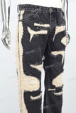 Black Heavy Craft Cut Rotten Baggy Jeans