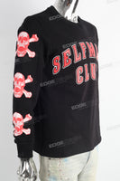 Black Skull Print Long Sleeve Shirt
