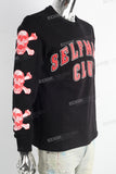 Black Skull Print Long Sleeve Shirt