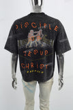 Retro Washed Skull Print Black Mans T-Shirt